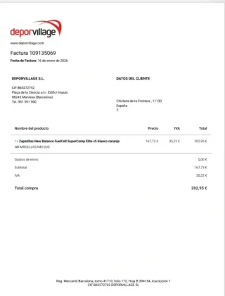 Zapatillas New Balance SC Elite Naranja/Blanco