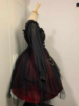 Abito Gotico Lolita Nero Rosso