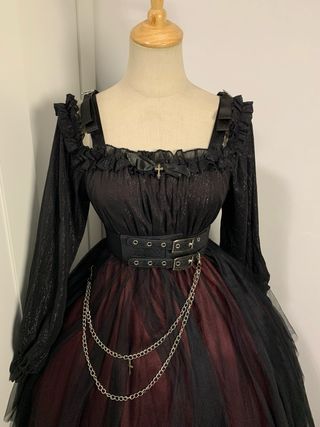 Abito Gotico Lolita Nero Rosso