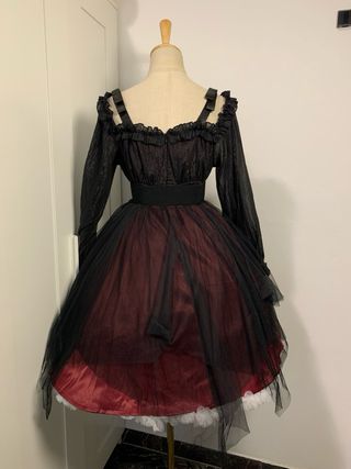 Abito Gotico Lolita Nero Rosso