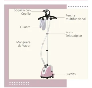 Plancha Vertical 1800W Rosa