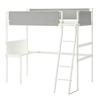 Litera con escritorio y barrera 9x200