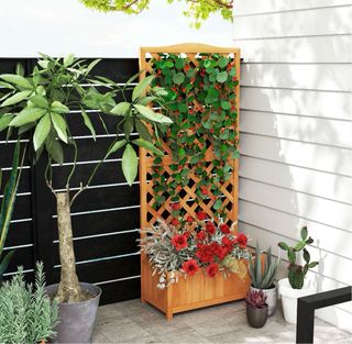 Macetero de madera con enrejado (NUEVO)