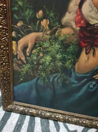 Cuadro antiguo reproducción mujer