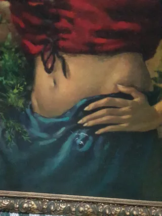 Cuadro antiguo reproducción mujer