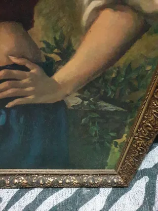 Cuadro antiguo reproducción mujer