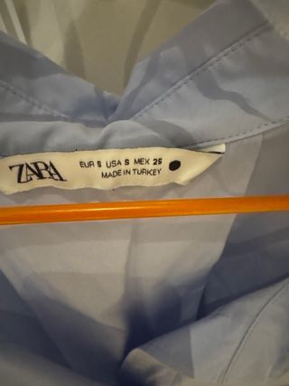 Camisa Maxi Zara Talla Única Azul
