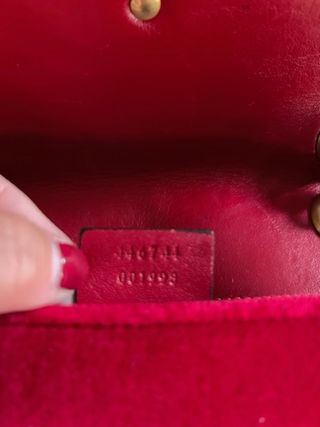 Borsa Gucci GG Marmont Cuore in Velluto Rosso