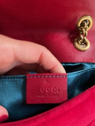 Borsa Gucci GG Marmont Cuore in Velluto Rosso