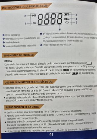 Reproductor de cintas cassette y convertidor a MP3