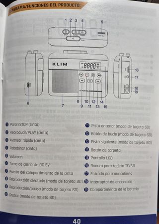 Reproductor de cintas cassette y convertidor a MP3