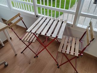 Mesa y 2 Sillas Jardín Ikea Plegables