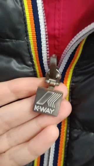 Giubbotto K-Way doubleface grigio/rosso