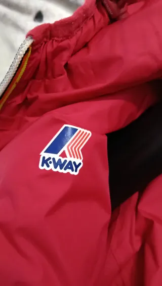 Giubbotto K-Way doubleface grigio/rosso