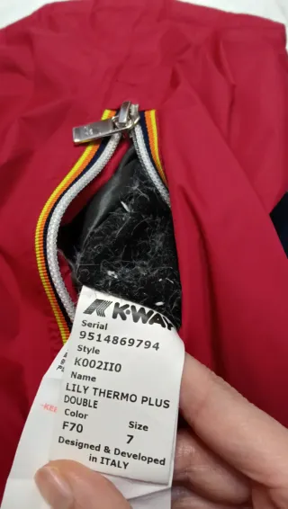 Giubbotto K-Way doubleface grigio/rosso