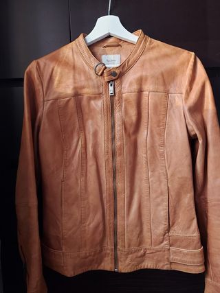 Pepe Jeans Cazadora mujer piel marrón