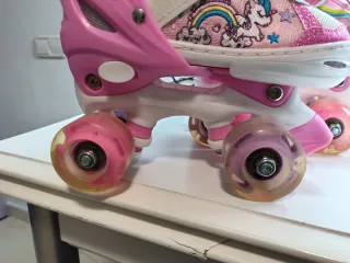 Patines infantiles 4 ruedas unicornio rosa