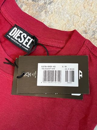 T-shirt Diesel bordeaux Taglia XL