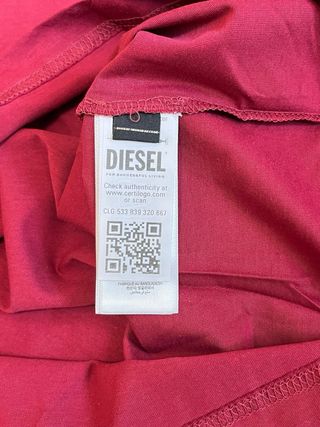 T-shirt Diesel bordeaux Taglia XL