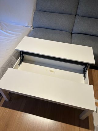 Mesa de centro blanca de madera