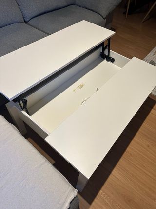 Mesa de centro blanca de madera