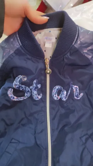 Giubbotto bambina blu con paillettes