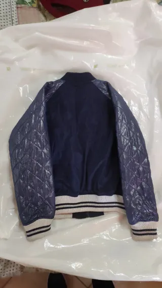 Giubbotto bambina blu con paillettes