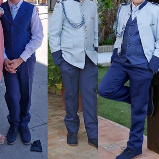 Traje comunión niño azul y blanco talla 11/12