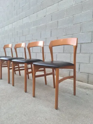 4 sillas estilo danés. Vintage, 70s.