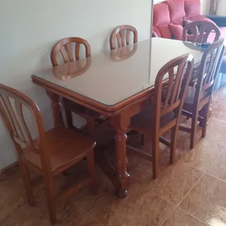 Mueble comedor, mesa y 6 sillas