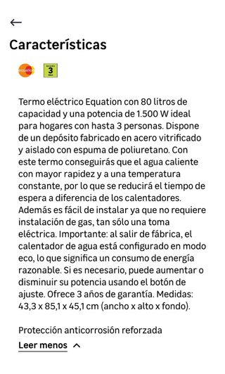 Termo Eléctrico EQUATION EQ1 80L
