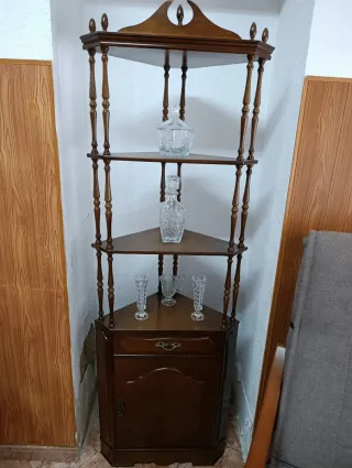 URGE VENDER!Estantería de rincón madera y cristal
