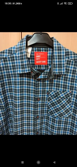 Camisa Quechua cuadros azul