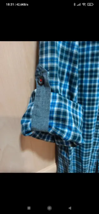 Camisa Quechua cuadros azul