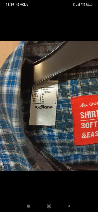 Camisa Quechua cuadros azul