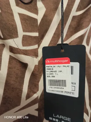 Pantalón estampado beige y marrón