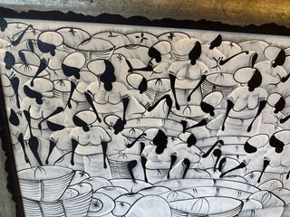 Cuadro Trabajadoras Africanas Algodón