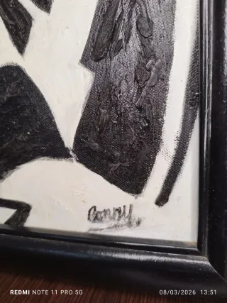 Cuadro Mujer Vintage Pintado a Mano