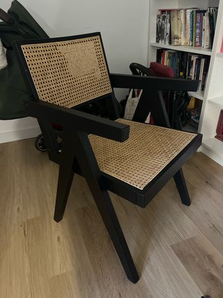 Silla de diseño madera y ratán