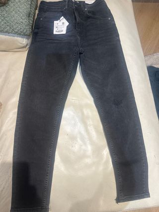 Vaqueros Zara Negro Talla 38