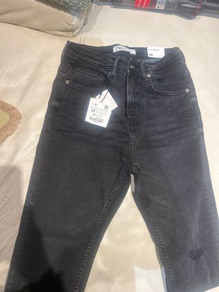 Vaqueros Zara Negro Talla 38
