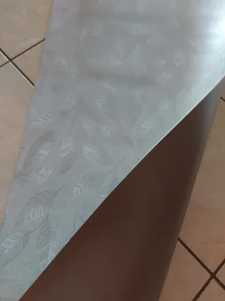 Tappeto cucina argento foglie 2m