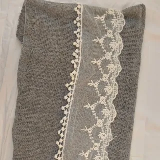 Bufanda Basile Gris y Blanca