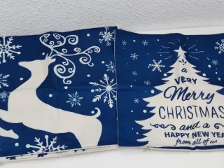 4 Fundas Cojín Navidad Copos Nieve y Reno