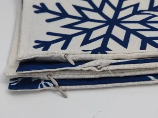 4 Fundas Cojín Navidad Copos Nieve y Reno