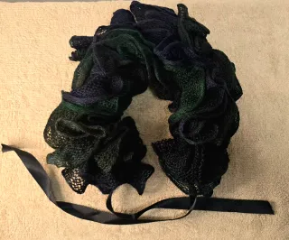 Sciarpa collo blu verde viola