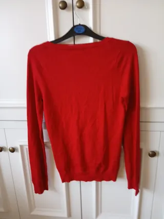 Chaqueta fina de punto roja