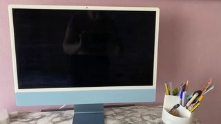 iMac M1 24 2021 Blu/Argento con tastiera e mouse