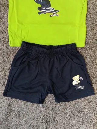 Completo T-shirt e pantaloncini orsetto