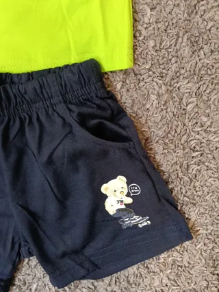 Completo T-shirt e pantaloncini orsetto